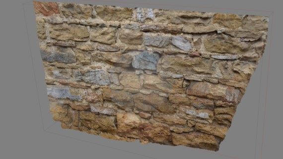 Detailierter 3D-Scan einer alten Mauer